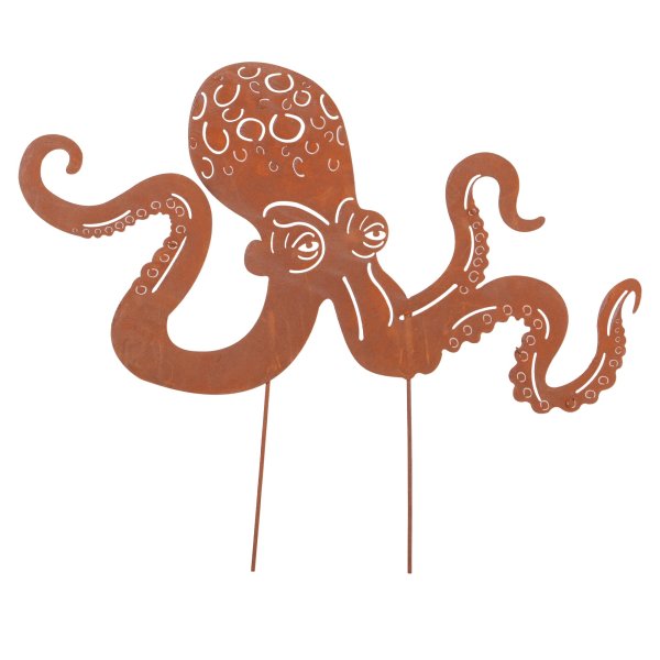 Gartenstecker Rost Octopus