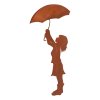 Gartenstecker Rost Mädchen mit Schirm