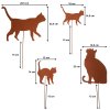 Gartenstecker Rost Katzen unterschiedliche From und Größe im 4er Set