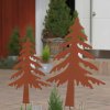Gartenstecker Rost Tannenbaum im 2er Set
